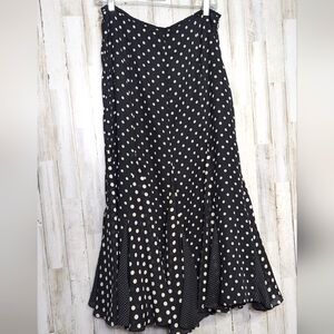 Christopher & Banks Black and White Polka Dot Maxi Skirt